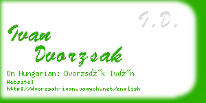 ivan dvorzsak business card